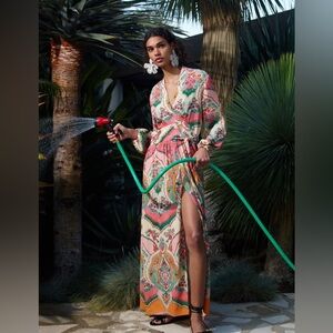 Zara Printed Wrap Dress Sz L